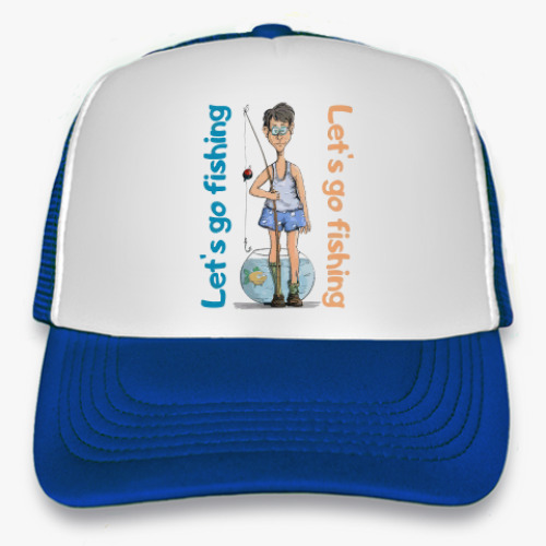 Кепка-тракер с принтом Поедем на рыбалку
