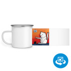 Кружка металлическая белая (круговая запечатка)