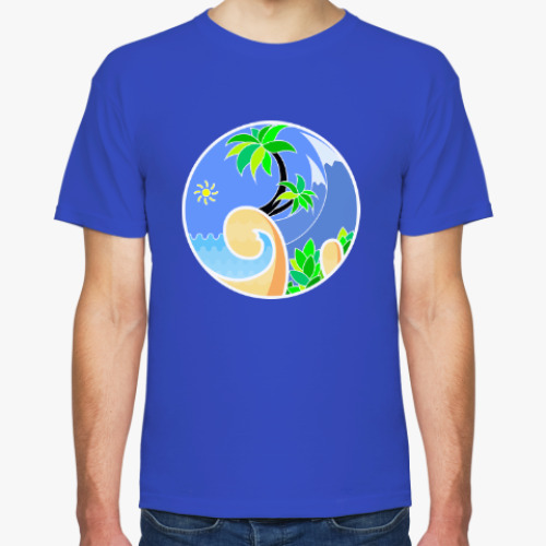 Футболка Тропический пейзаж в круге