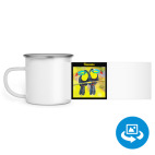 Кружка металлическая белая (круговая запечатка)