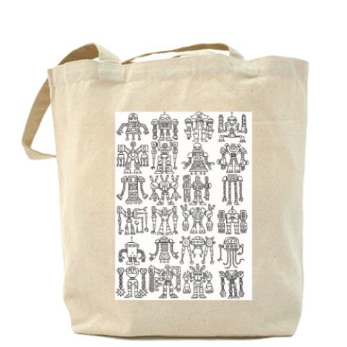 Сумка шоппер с принтом Паттерн-Боты