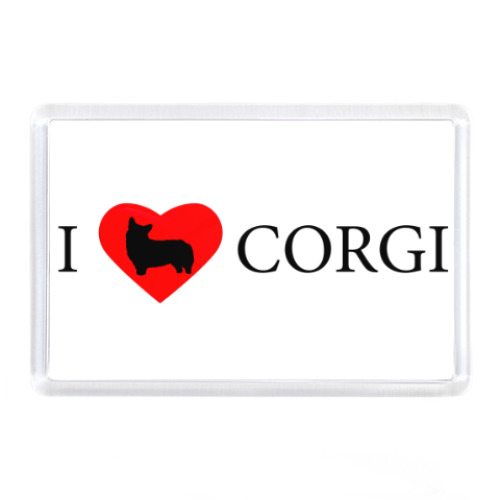 Магнит с принтом Корги В Сердце