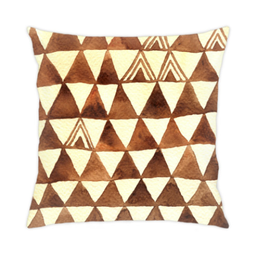 Подушка с принтом Первобытные треугольники