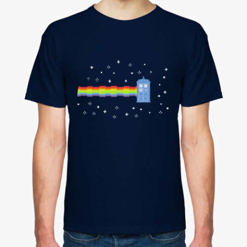 Футболка с принтом Nyan Cat &TARDIS