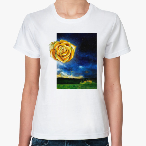 Классическая футболка роза мира
