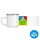 Кружка металлическая белая (круговая запечатка)