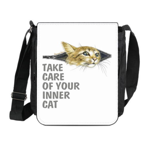 Сумка на плечо (мини-планшет) Береги своего Кота