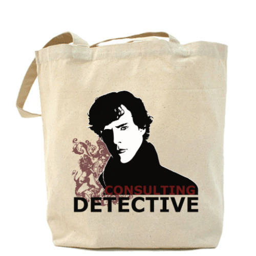 Сумка шоппер с принтом Шерлок