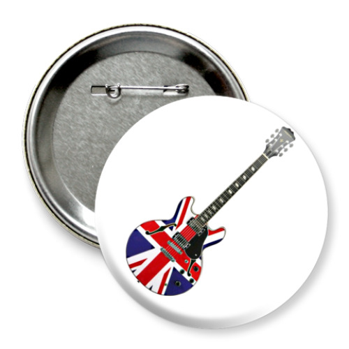 Значок 75мм с принтом union jack