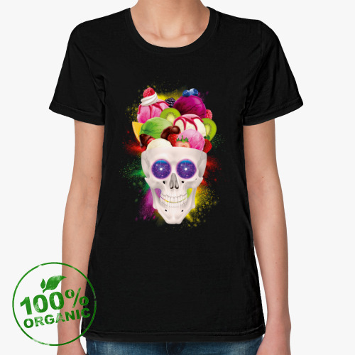 Женская футболка из органик-хлопка с принтом Sweet Brain