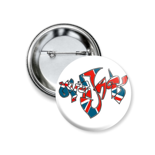 Значок 37мм с принтом union jack