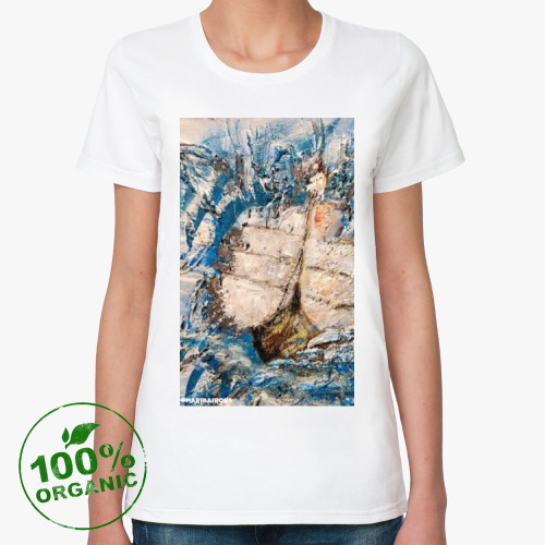 Женская футболка из органик-хлопка с принтом Парусник