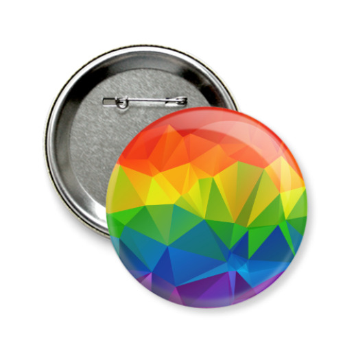 Значок 58мм с принтом Радуга