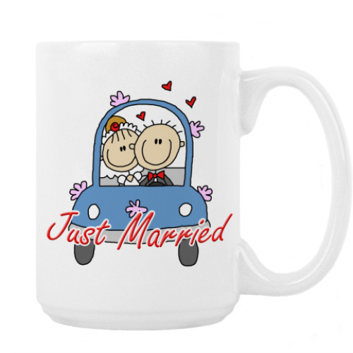 Кружка с принтом Just married