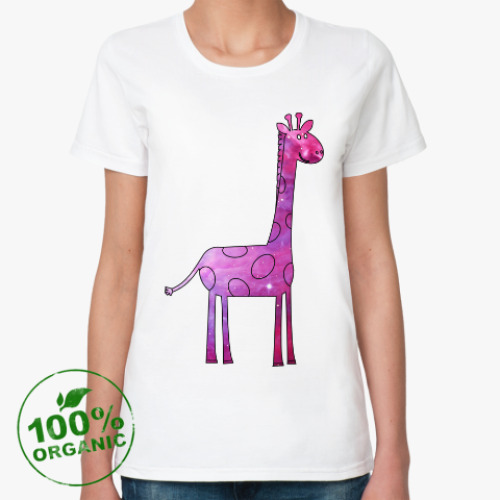 Женская футболка из органик-хлопка Космический Жираф