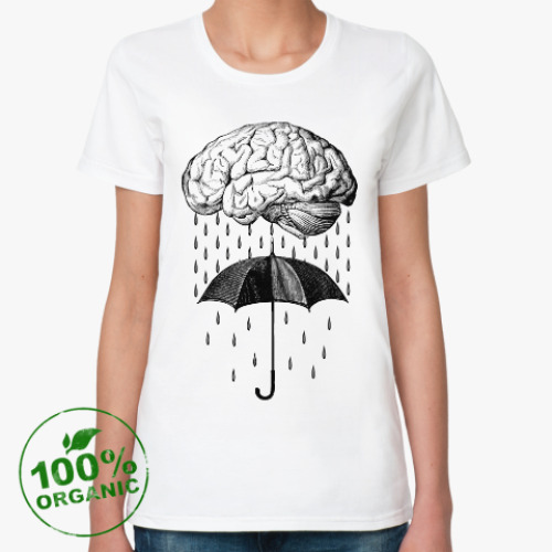 Женская футболка из органик-хлопка Brain rain