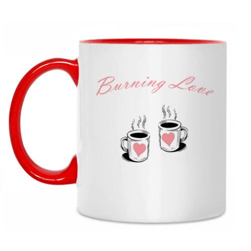 Кружка с принтом burning love