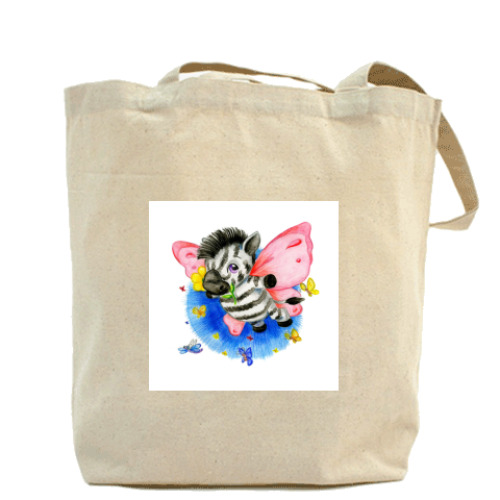 Сумка шоппер с принтом Зебробабочка