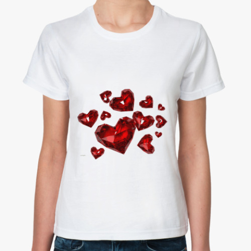 Классическая футболка с принтом  'Рубины'