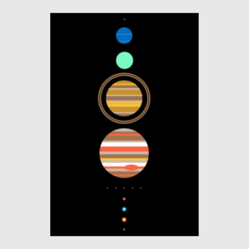 Постер Солнечная система минимализм