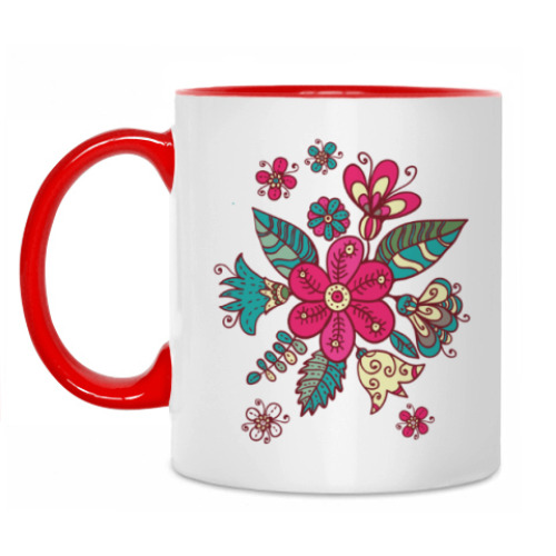 Кружка с принтом Цветы