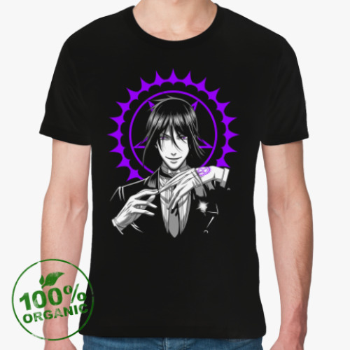 Футболка из органик-хлопка с принтом Тёмный Дворецкий