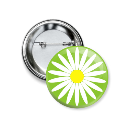 Значок 37мм с принтом Ромашка