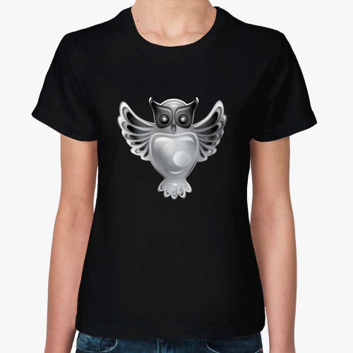 Женская футболка с принтом СЕРЕБРЯНАЯ СОВА