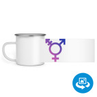 Кружка металлическая белая (круговая запечатка)