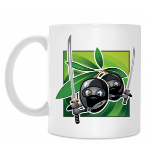 Кружка с принтом Оливки Ниндзя