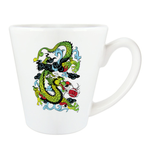 Чашка Латте с принтом Дракон