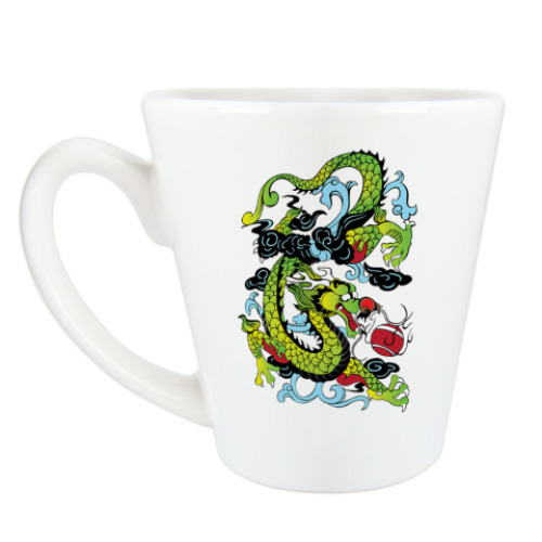 Чашка Латте с принтом Дракон