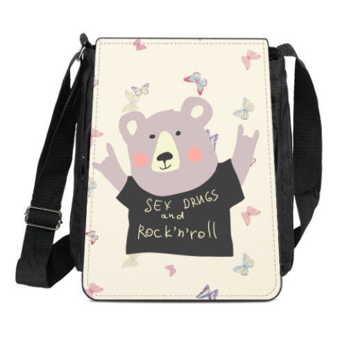 Сумка-планшет с принтом Секс наркотики и рок-н-ролл