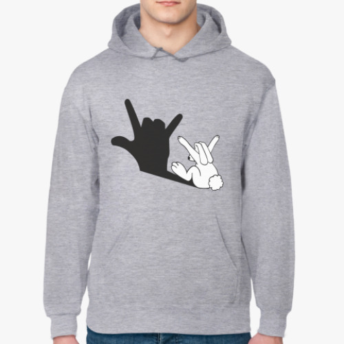 Толстовка худи с принтом Тень зайца