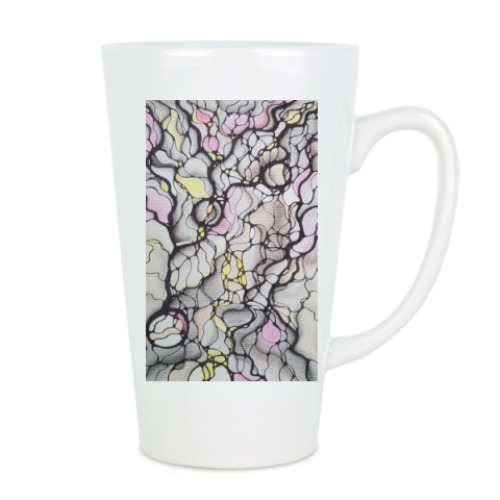 Чашка Латте с принтом нейрографика 'нейродрево'