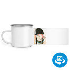 Кружка металлическая белая (круговая запечатка)