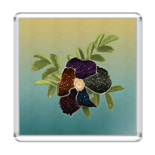 Магнит с принтом Арт-шиповник