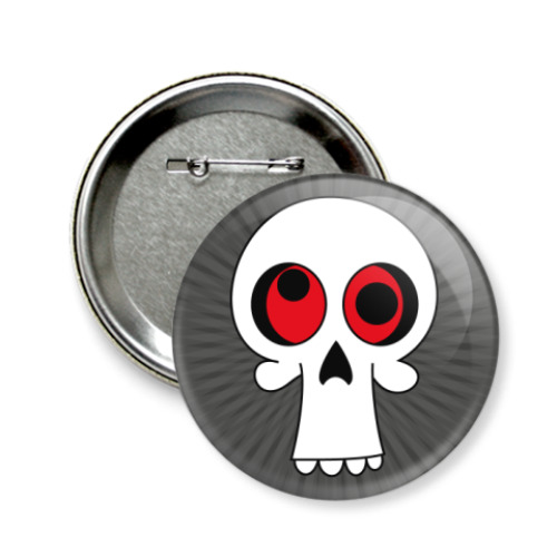 Значок 58мм с принтом Череп