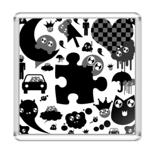 Магнит с принтом Монстрики