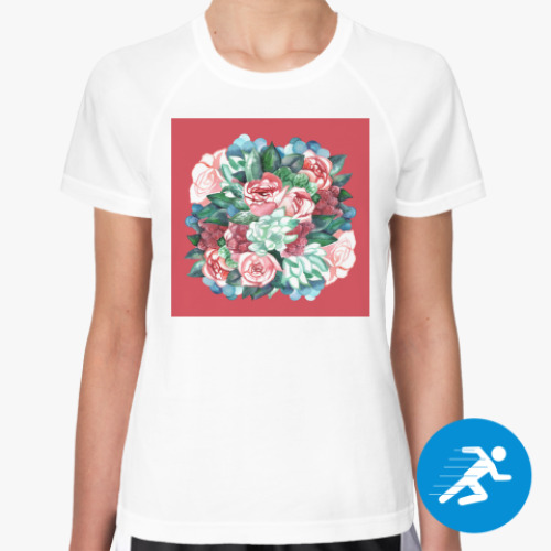 Женская спортивная футболка Букет роз с ягодами