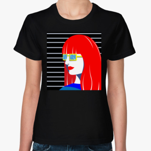 Женская футболка Стильная девушка в стиле поп арт
