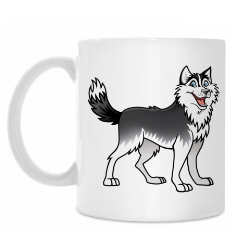 Кружка с принтом Сибирский хаски