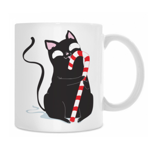 Кружка с принтом Кот и конфета