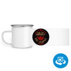 Кружка металлическая белая (круговая запечатка)