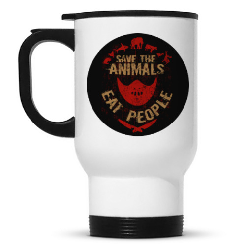 Кружка-термос с принтом Ешьте людей
