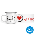 Кружка металлическая белая (круговая запечатка)