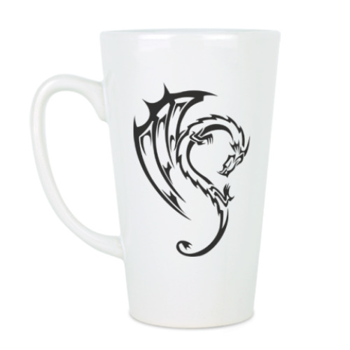 Чашка Латте с принтом Дракон татуировка
