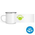 Кружка металлическая белая (круговая запечатка)