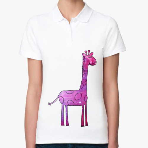 Женская рубашка поло Космический Жираф