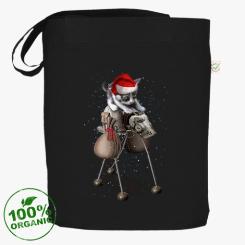 Сумка шоппер с принтом Happy New Year steampunk cat